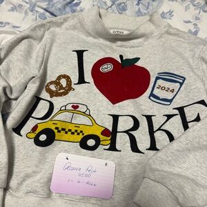 Parke NYC Gray Sweatshirt with Playful Graphics